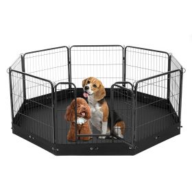 Dog Playpen 8 Panels Foldable Metal Dog Exercise Pen Storage Bag and Pad